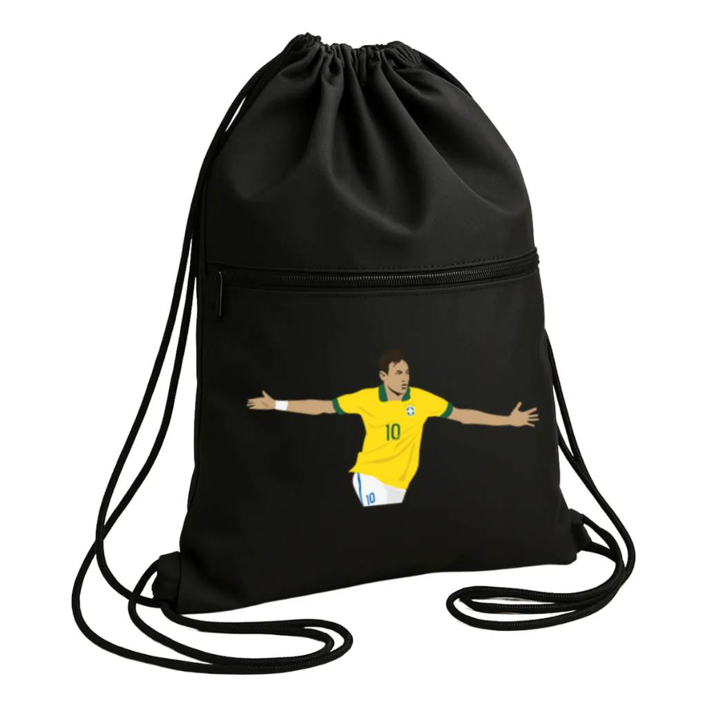 Mochila Saco Esportiva Nylon Treino Academia Futebol Neymar Jr. Seleção Brasileira Barcelona Unissex