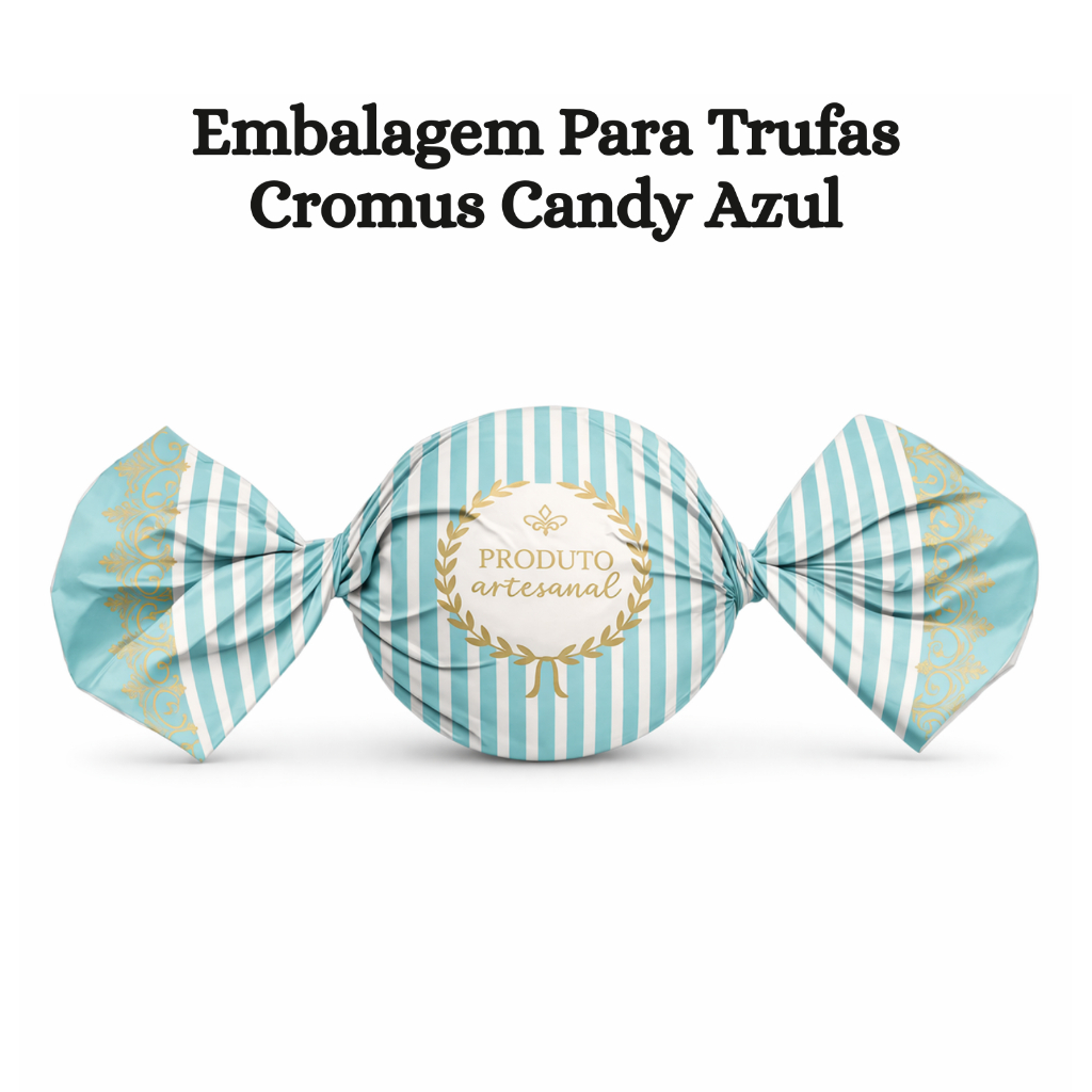 Embalagem Trufas e Bombons Candy Azul Cromus C/100 Unidades Bombom Doces Presente Confeitaria Trufa em Oferta na Shopee
