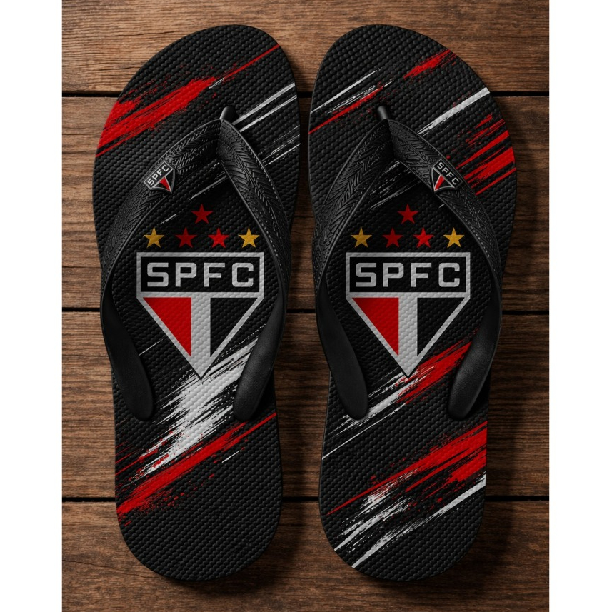 Chinelo de Dedo Estampada Antiderrapante Futebol seleção brasileira Time top Sao Paulo
