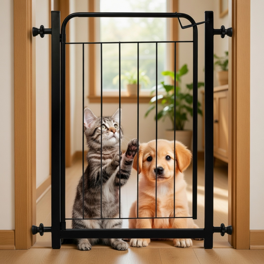 Grade Portão Proteção Criança Bebe Cão Corredor 110 Á 115cm Reforçado Portaozinho Para Cachorro Pets Marca Itagold