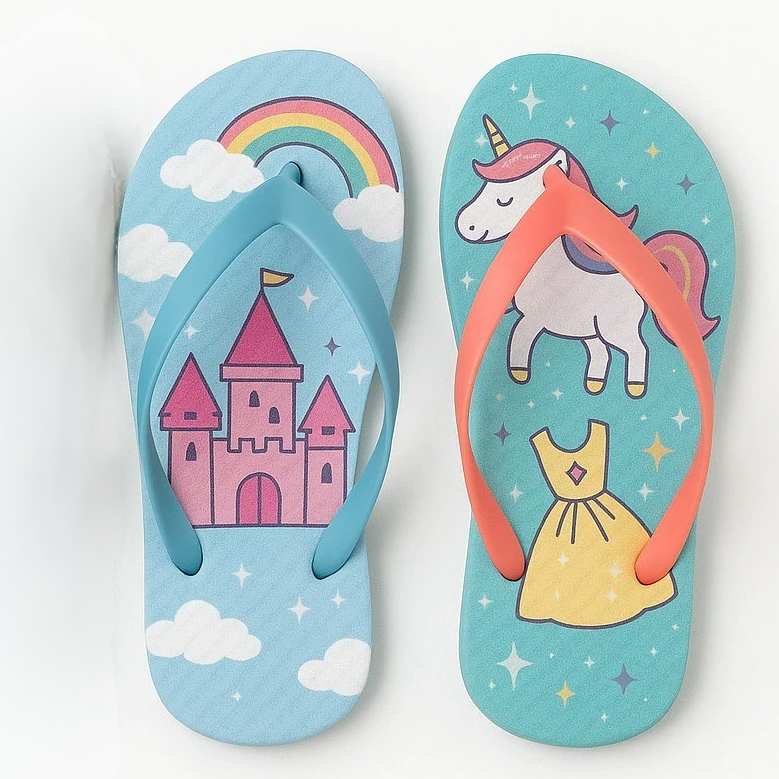 Kit 2 Pares Chinelo Infantil Menina Sortido Confortável Leve Macio Encantador