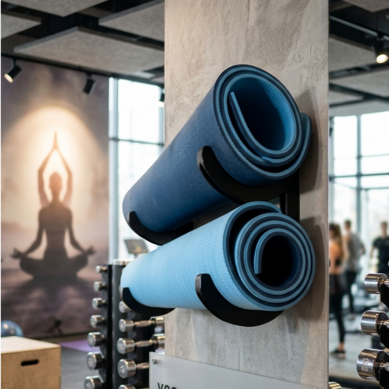 suporte de parede para tapete de yoga aeróbica alongamento
