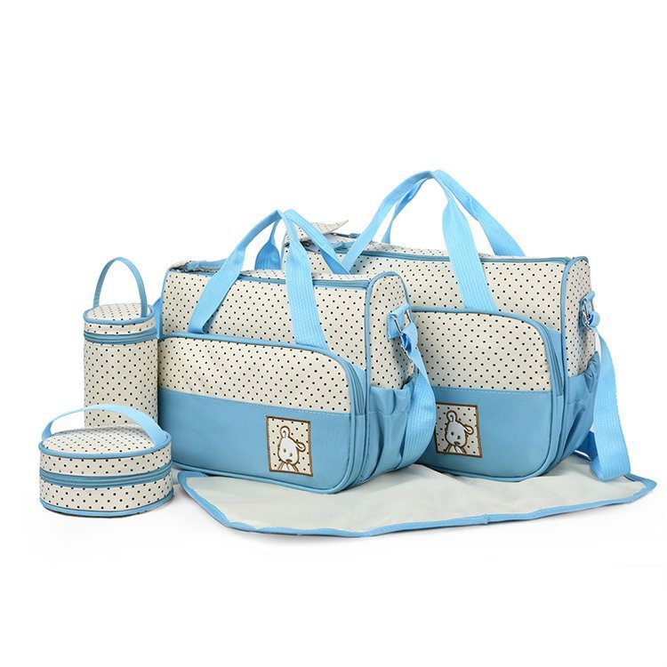 Kit Bolsa Maternidade 5 Peças Impermeável Grande com Compartimentos Mamadeira Térmica Bebê