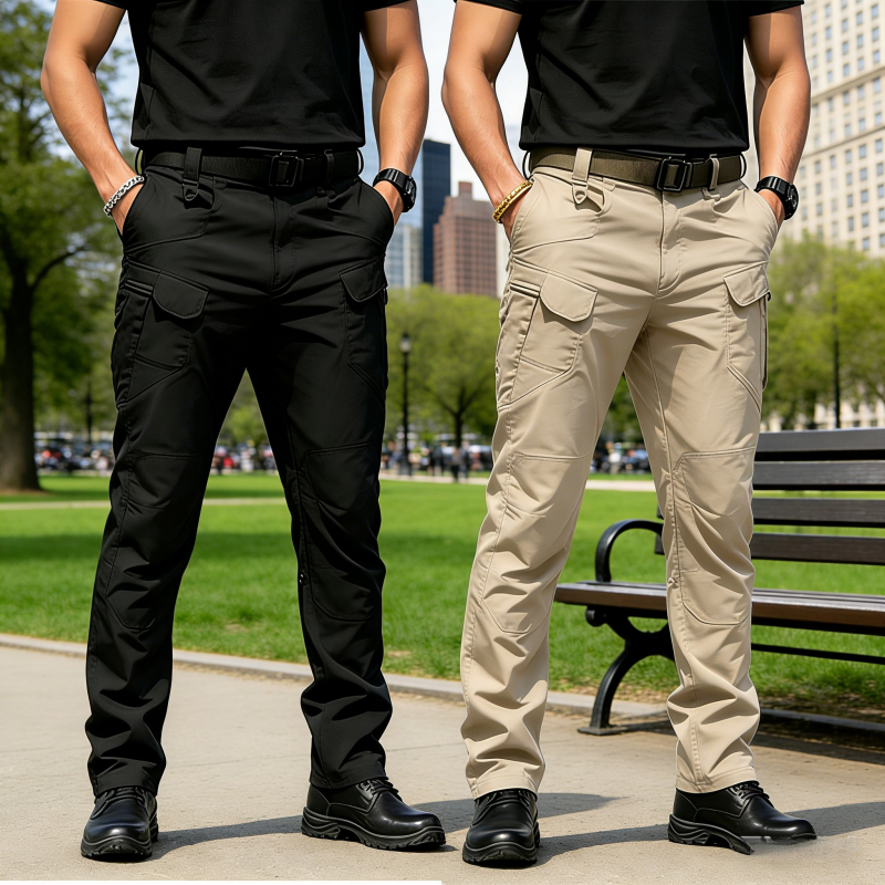 Calça Cargo Tática Militar Masculina Rip Stop Impermeável Bolsos Múltiplos para Outdoor Trilha Pesca e Trabalho