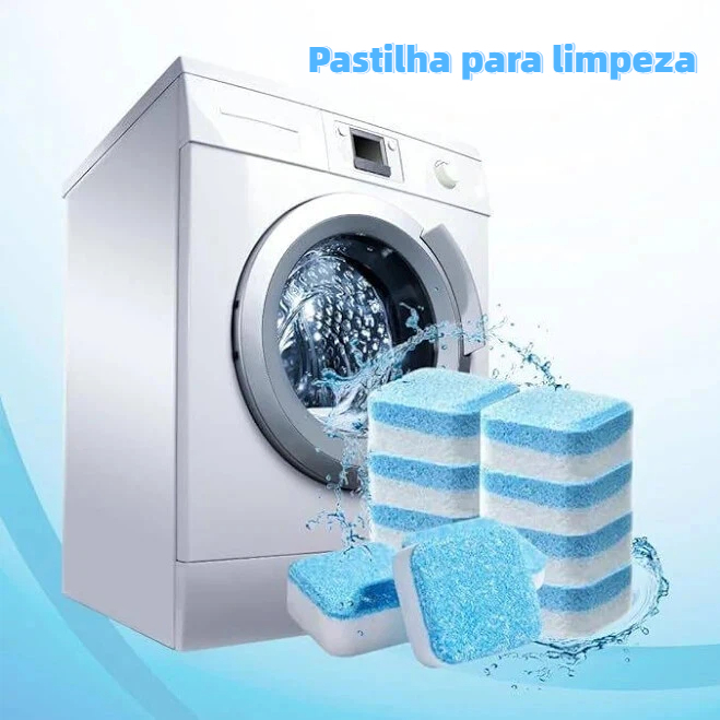 Pastilha de Limpeza para Máquina de Lavar – Remove Mofo, Gordura e Mau Odor – Limpeza Profunda