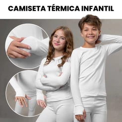 Blusa Térmica Peluciada Infantil Flanelada Juvenil Menina Menino unissex Segunda Pele
