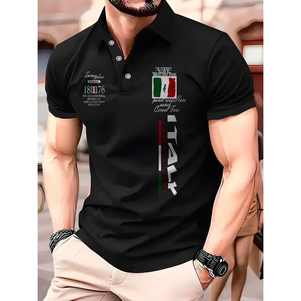 Camisa Polo Masculina Italy 1876 Malha Piquet de Algodão Premium Luxo