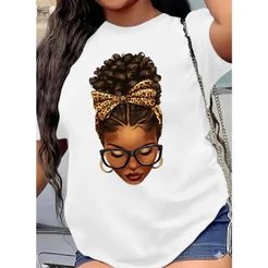 Camiseta Algodão Feminina Mulher Afro Laço Infantil ao Plus Size até G5 180