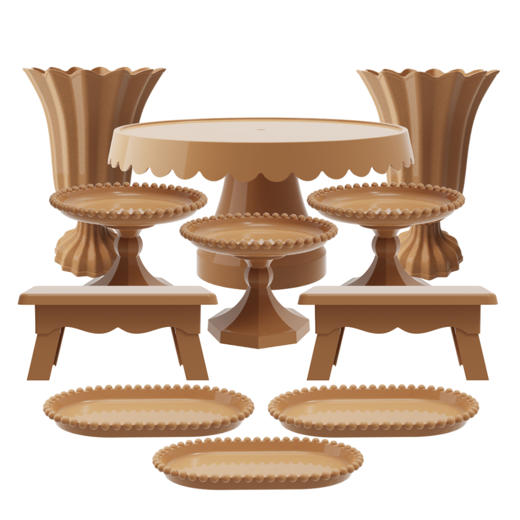 Kit Eventos 11 Peças Boleira Vasos Decorações