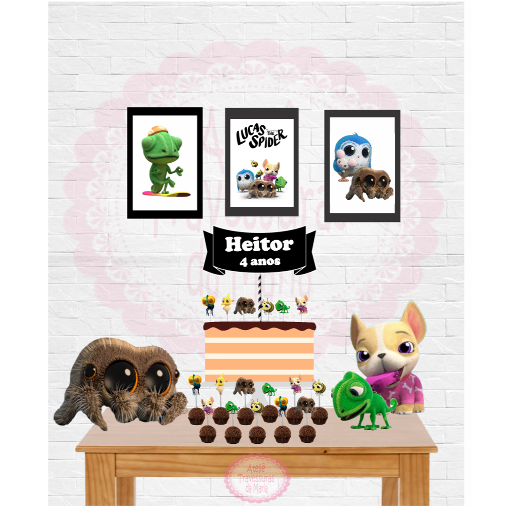 Kit Festa em Casa/ Lucas o Aranha   - Só um bolinho - Montamos Todos os Temas (Nos pergunte pelo chat!)