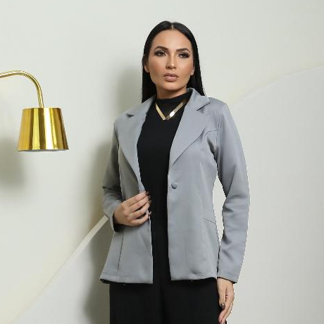 Blazer Max de um Botão Femenino Alfaiataria Social