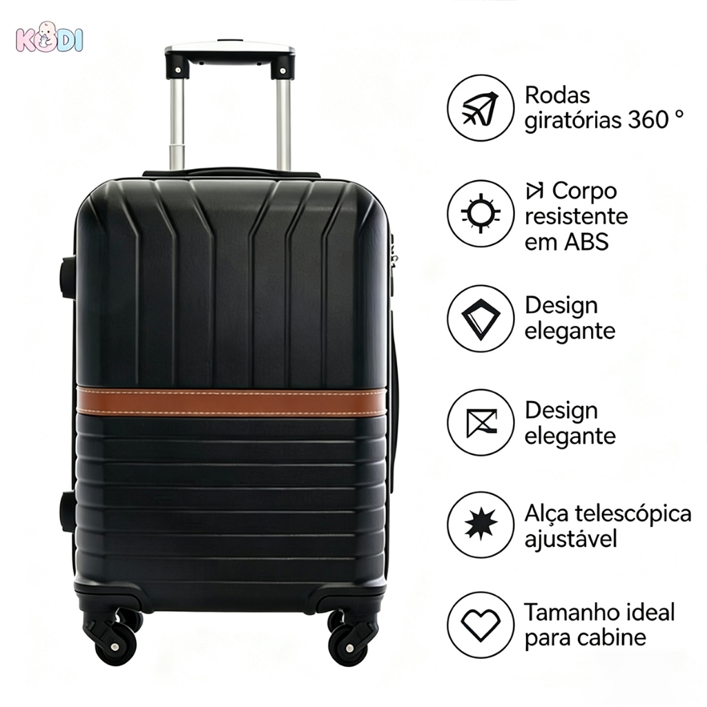 （10 KG）Mala Viagem 20 Polegadas ABS Leve Resistente Rodas 360° -2401/N20