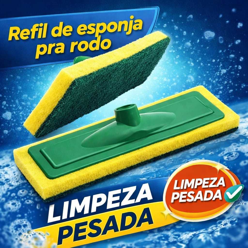 Rodo Abrasivo Refil Esponja Lava Piso Lava Azulejo Esfregao Refil de Esponja para Rodo