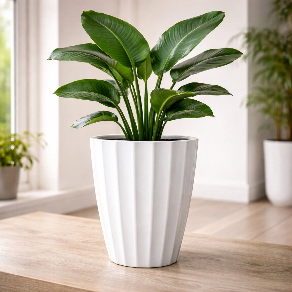 Vaso de Planta Flor Decorativo Coluna Romana PP 29x25 em Polietileno Interior e Exterior Jardim