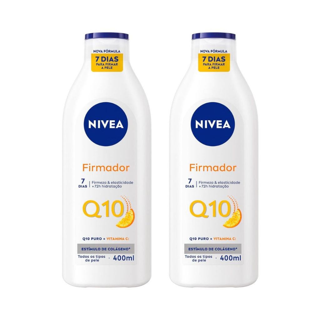 Kit NIVEA Loção Hidratante Firmador Q10 + Vitamina C 400ml Todos os tipos de Pele - 02 unidades