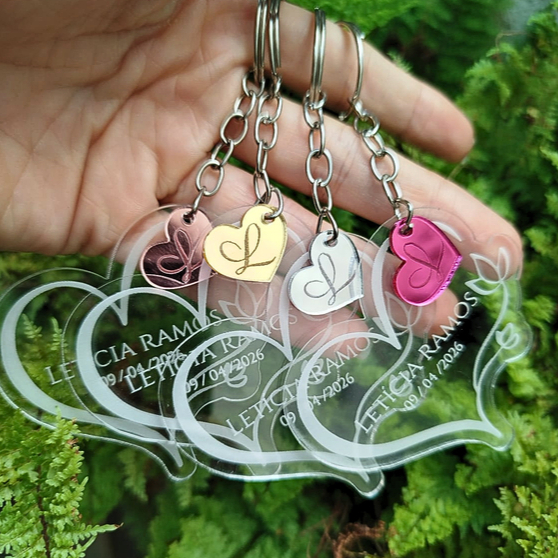 Lembrancinha Chaveiro com Nome Personalizado | Batizado, Casamento, Aniversário, Chá Revelação e Chá de Bebê