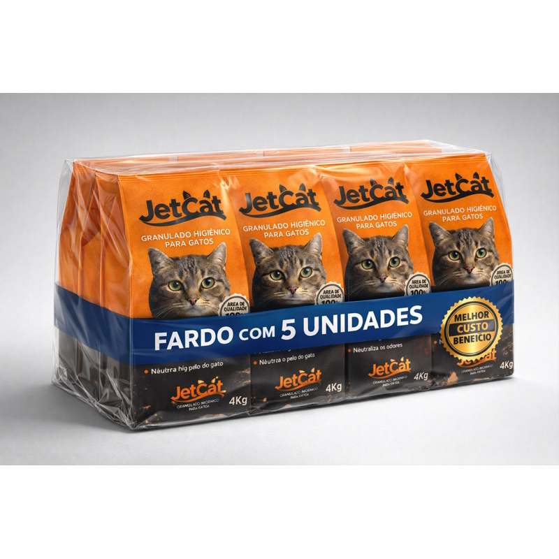 Kit Econômico 5x Areia Sanitária JetCat – 20kg Total