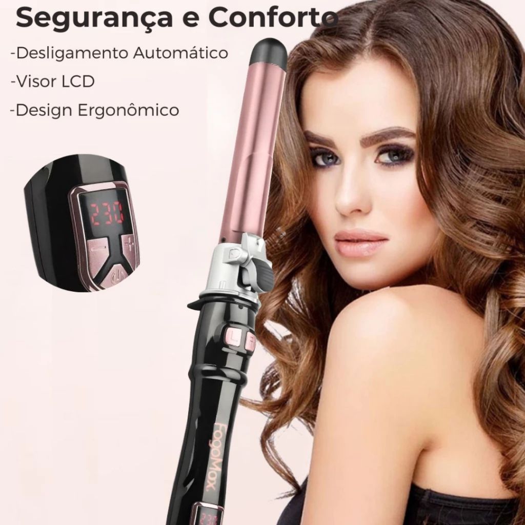 Modelador De Cachos Automatico Profissional 28mm Bivolt Rosa