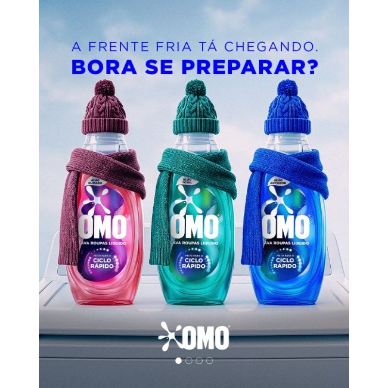 KIT COM 3 OMO CICLO RÁPIDO 750ML. (1UN AÇÃO TOTAL + 1UN  AÇÃO ANTIODOR + 1UN AÇÃO CUIDADO