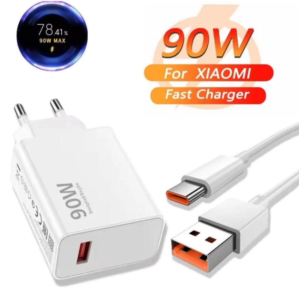 Carregador Xiaomi Turbo 90W 67W Fonte + Cabo Tipo C 6A Mi Turbo Charge Poco Mi Redmi Bivolt