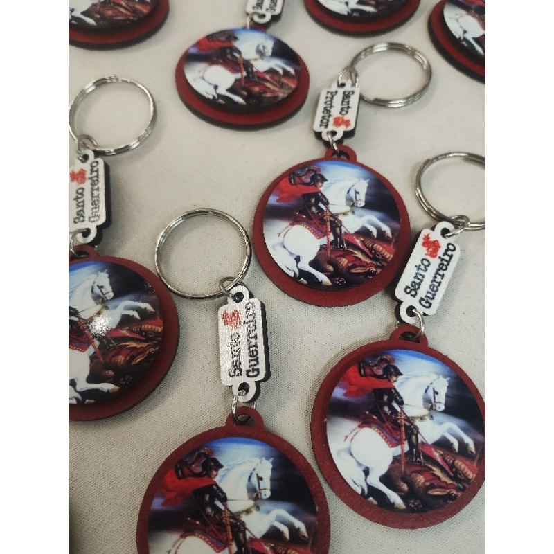 chaveiro de São Jorge guerreiro protetor com 12 chaveiros