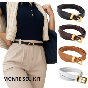 KIT Cinto Feminino Fino VALEY ou Unidade Ideal Para Peças De Alfaiataria E Vestidos 1.3cm de largura em Oferta na Shopee