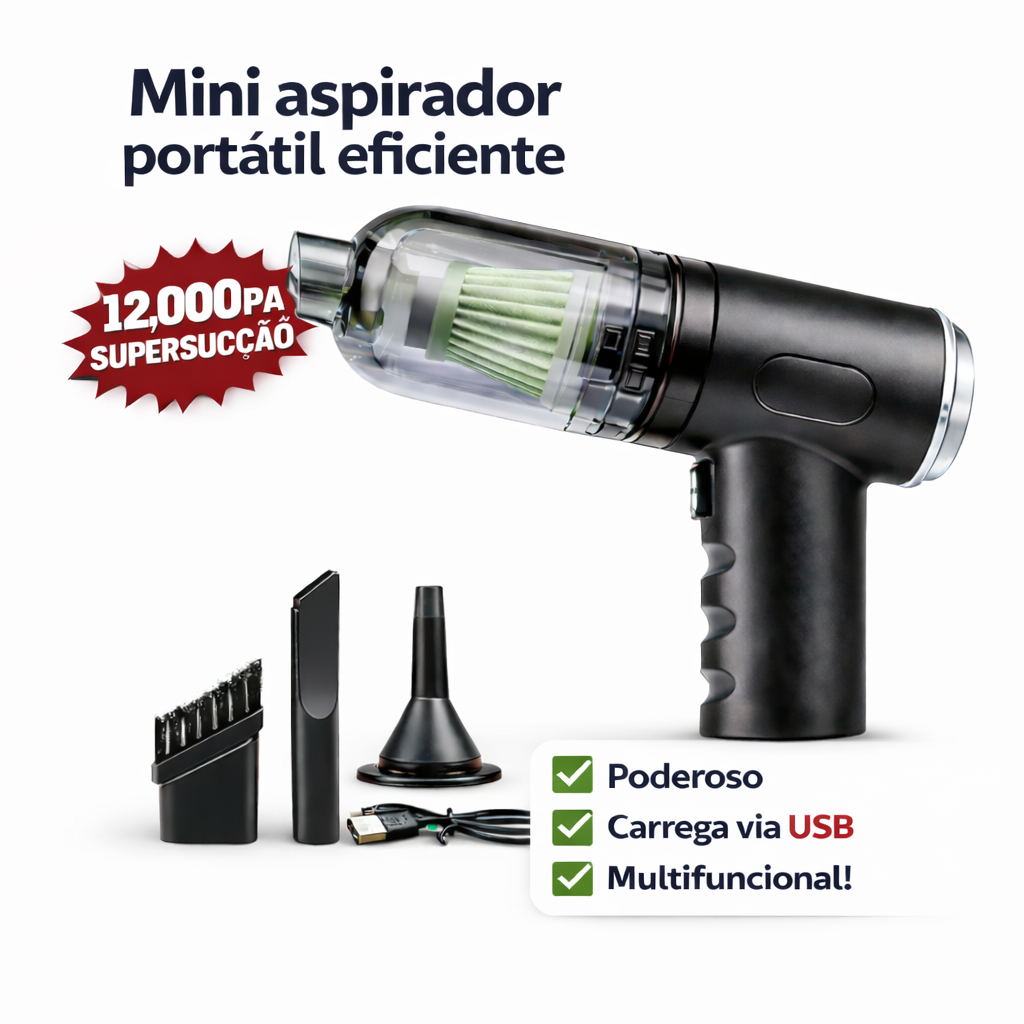 Mini Aspirador portátil automotivo de pó de carro vertical 3 em 1 limpar estofado para piso e pet