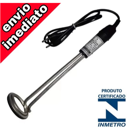 Ebulidor Elétrico Rabo Quente Mergulhão 127V - Inox Aquecedor De Água 1000watts Portátil Esquenta Ferve Rápido
