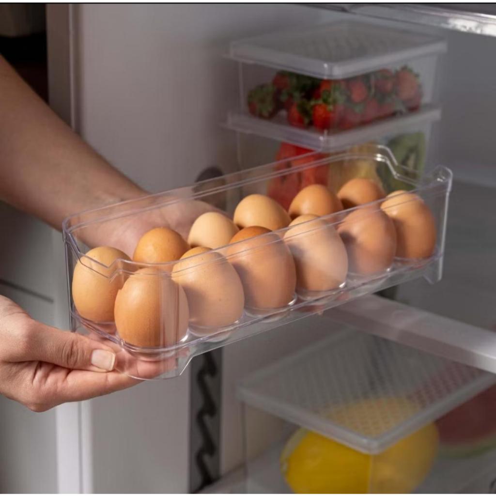 Organizador De Ovos Geladeira Bandeja Porta 12 Ovos Acrílico Empilhável Multiuso Cozinha