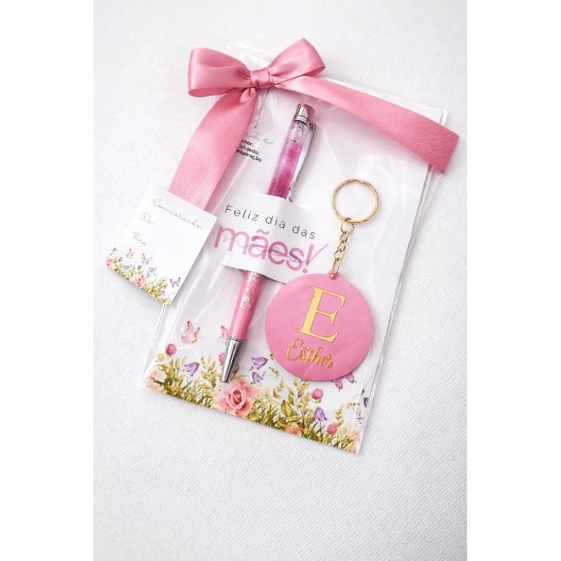 1 (um) Kit Caneta e Chaveiro para presentear PERSONALIZADO