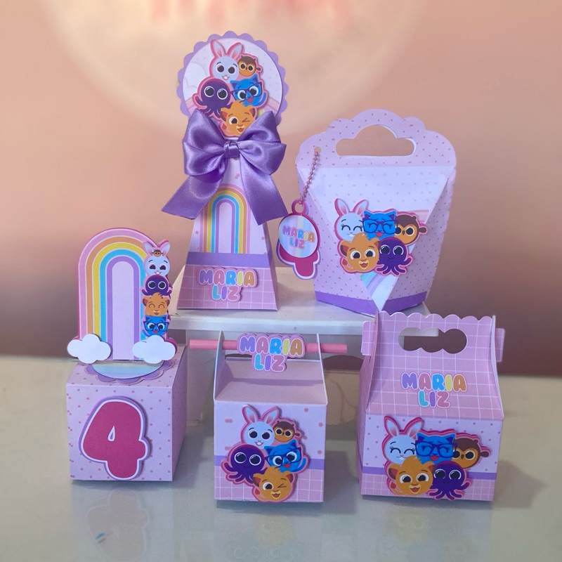kit caixas personalizadas- Bolofofos menina  | Fazemos todos os temas | lembrancinhas para festas e aniversários
