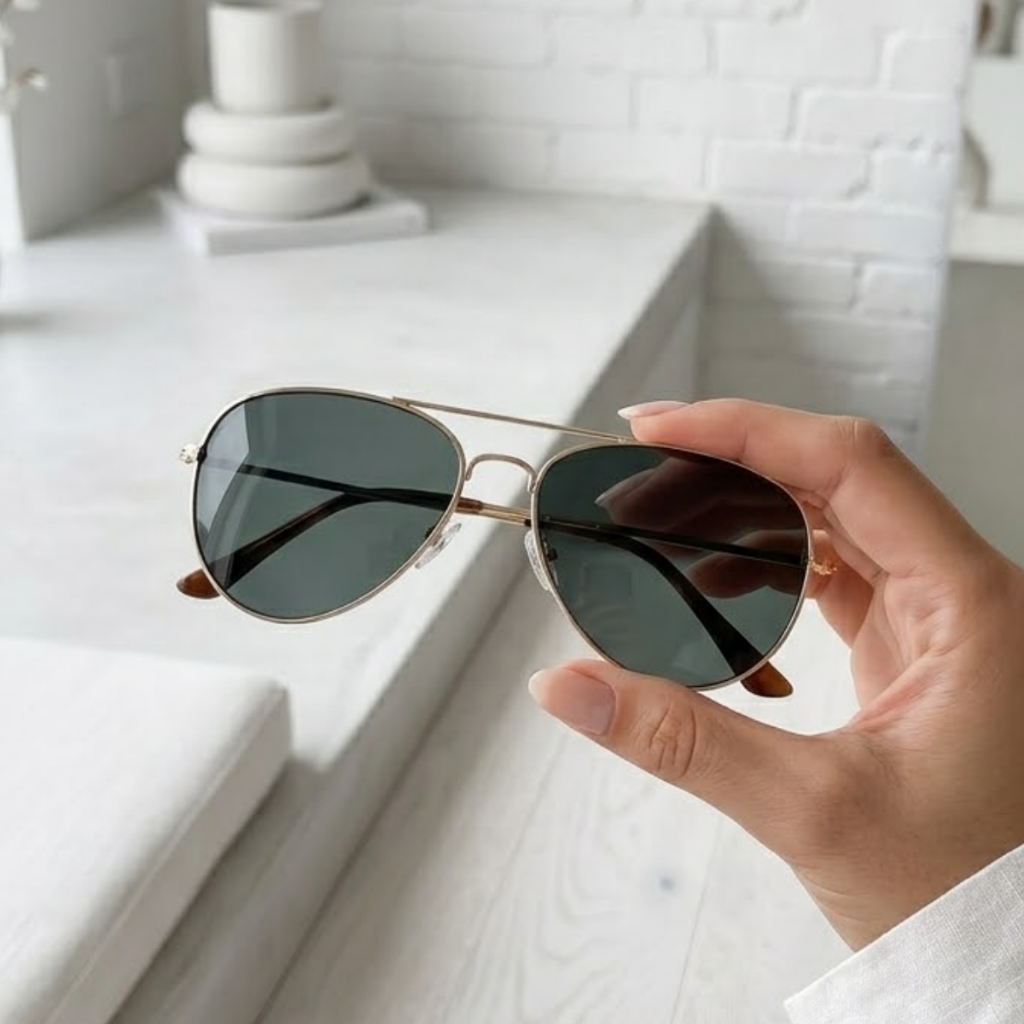 Óculos de Sol Aviador Masculino e Feminino – Lente Escura Proteção UV Estilo Clássico Unissex em Oferta na Shopee