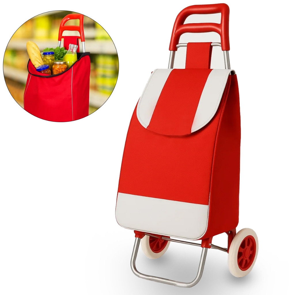 Carrinho De Feira Compras Oxford 600d 70litros Dobrável 30kg