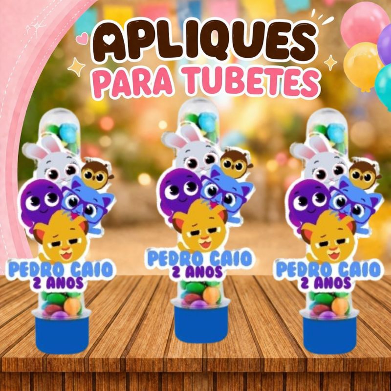 Apliques Tags  Para Tubete BOLOFOFOS Lembrancinha Aniversário Infantil - Já Vai Cortado