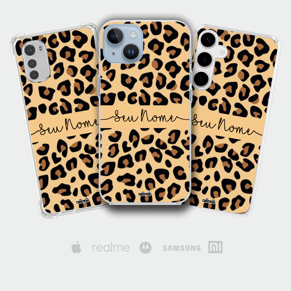 Capa Celular Personalizada Onça + Nome Alta Qualidade