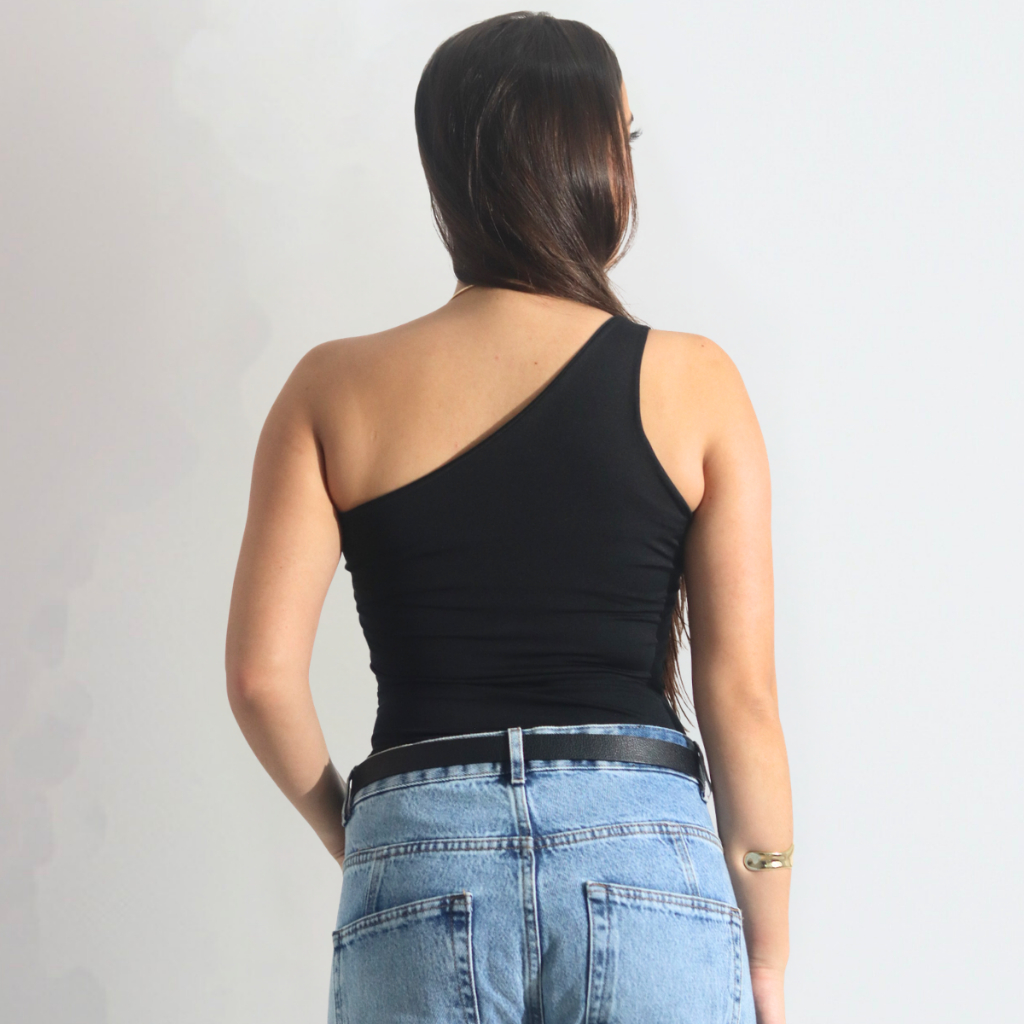 Body Feminino Mula Manca Suplex Premium Um Ombro Só Alta Elasticidade Zero Transparência Básico Moda Verão — imagem 2 de 2