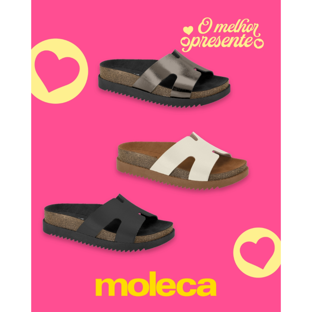 Sandália papete feminina moleca slide chinelo birken flatform conforto