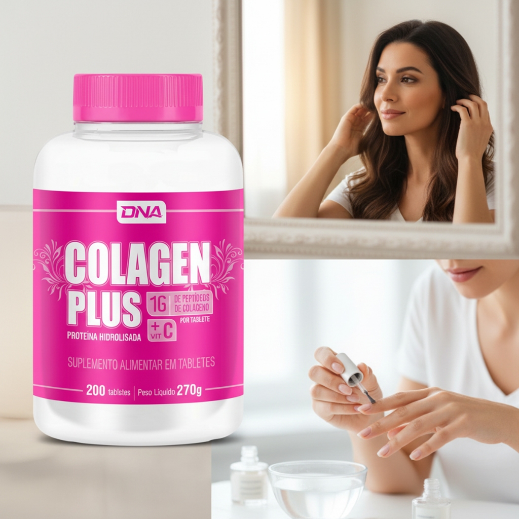 Colágeno Feminino Hidrolisado Com Vitamina C Para Pele Cabelo Unhas 100 200 Tabletes Alta Absorção
