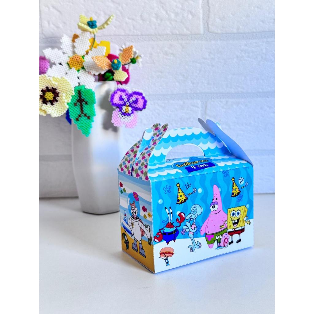Caixinha Personalizada estilo Lancheirinha Bob Esponja | Lembrancinha Festa e Aniversário | Sacolinha Surpresa