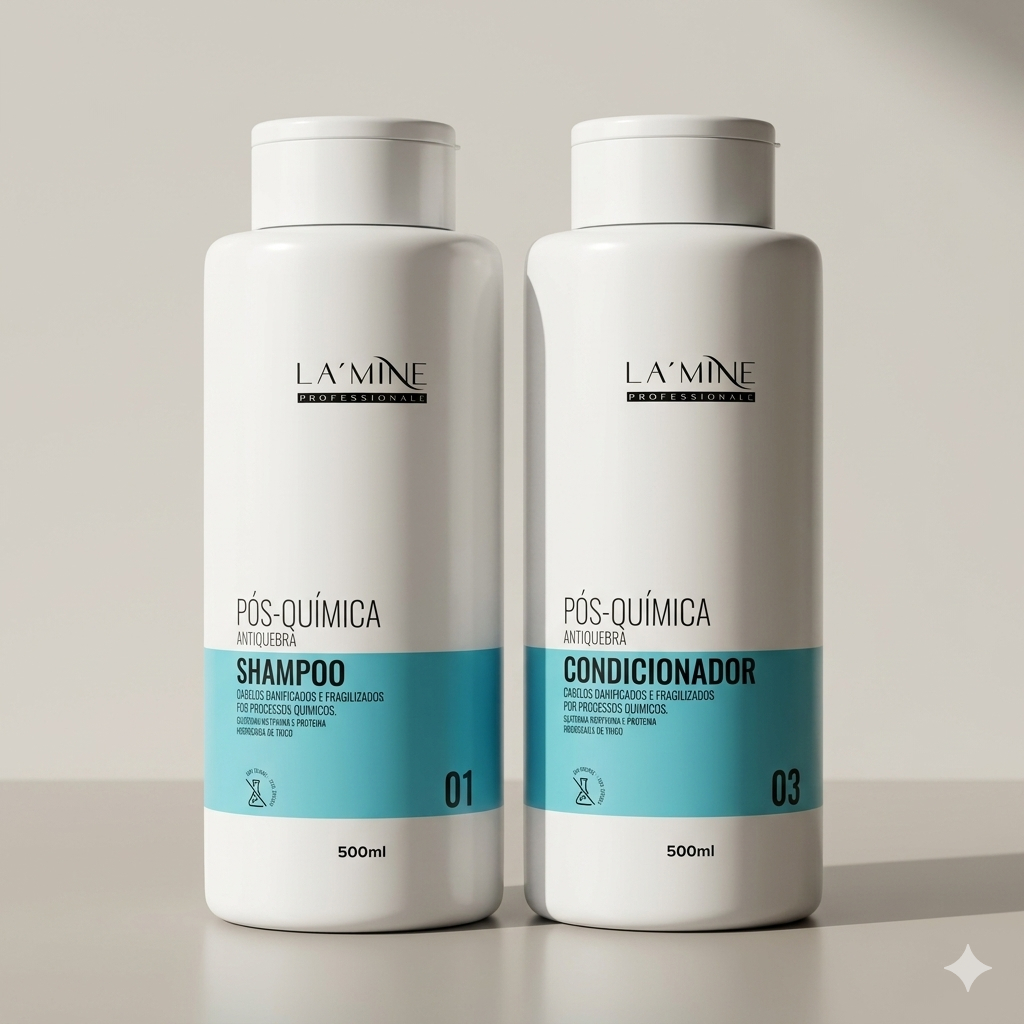 Shampoo + Condicionador Lamine Pós Quimico 500ml x 2 Hanova antiquebra