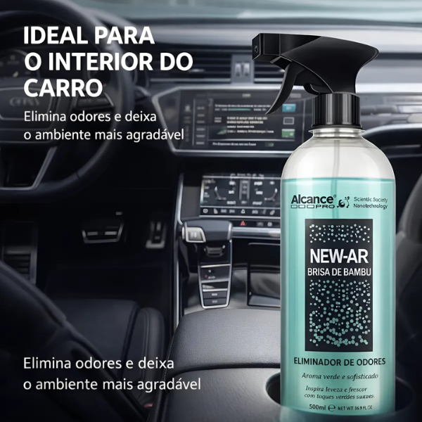 Eliminador De Odores Carro Casa New Ar Alcance Profissional 500ml Brisa De Bambu — imagem 2 de 2