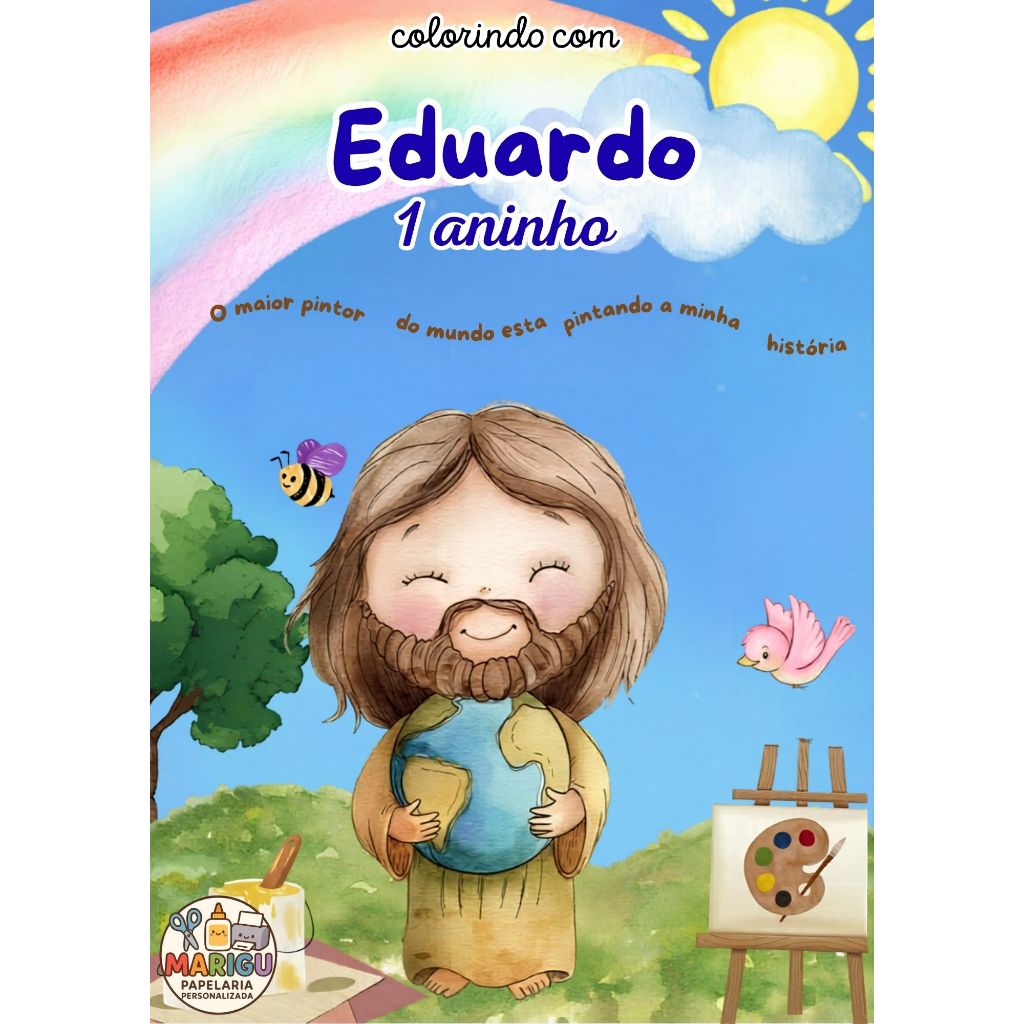 Mini Livro de colorir personalizado lembrancinha aniversario O Maior Pintor Do Mundo