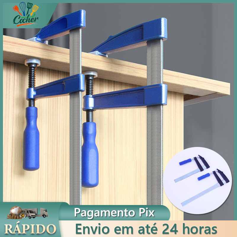 Kit Grampo Sargento Marceneiro Tipo F 150x50x200mm Cabo em Madeira