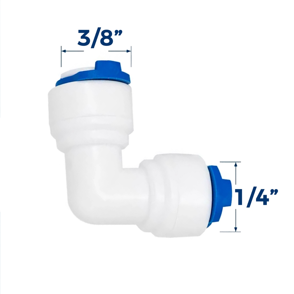Conector Cotovelo Engate Rápido Mangueira 3/8 x 1/4 – Filtro de Água, Purificador