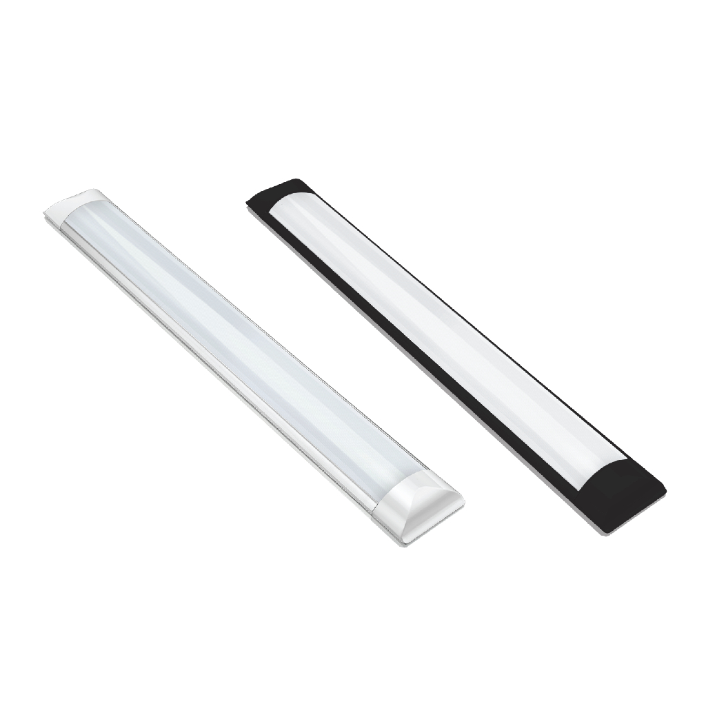 Kit 3 Luminaria slim Led 36w Branco/Preto 120cm Linear com calha sobrepor 3000K 6500K 4000K