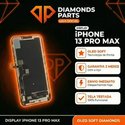 TELA DISPLAY FRONTAL IPHONE 13 PRO MAX OLED SOFT DIAMONDS ORIGINAL