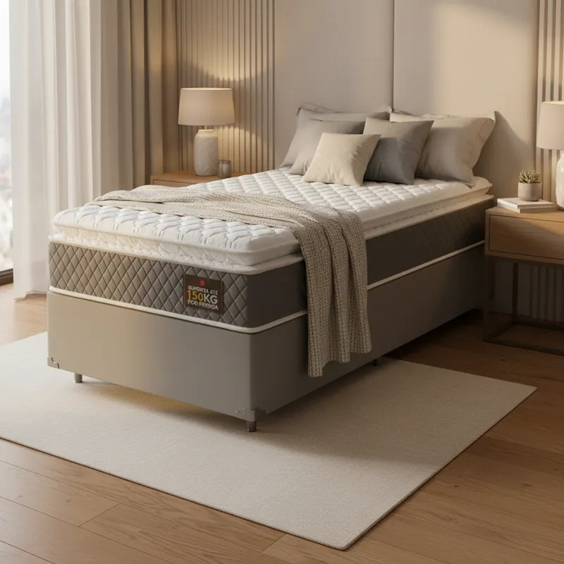Cama Box com Colchão de Espuma D45 Pillow Top Fort Comfort Solteiro 88cm