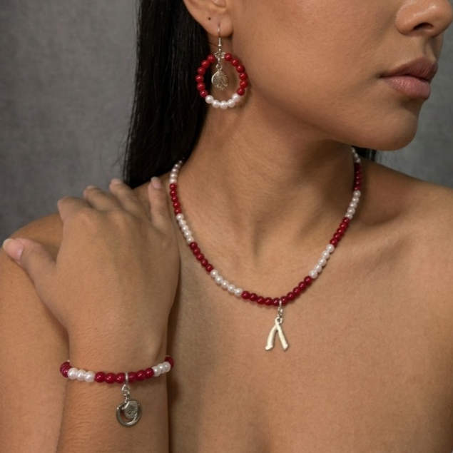 Conjunto Feminino Colar Pulseira Brincos Pérolas Maria Navalha e Zé Pilintra Proteção Espiritual