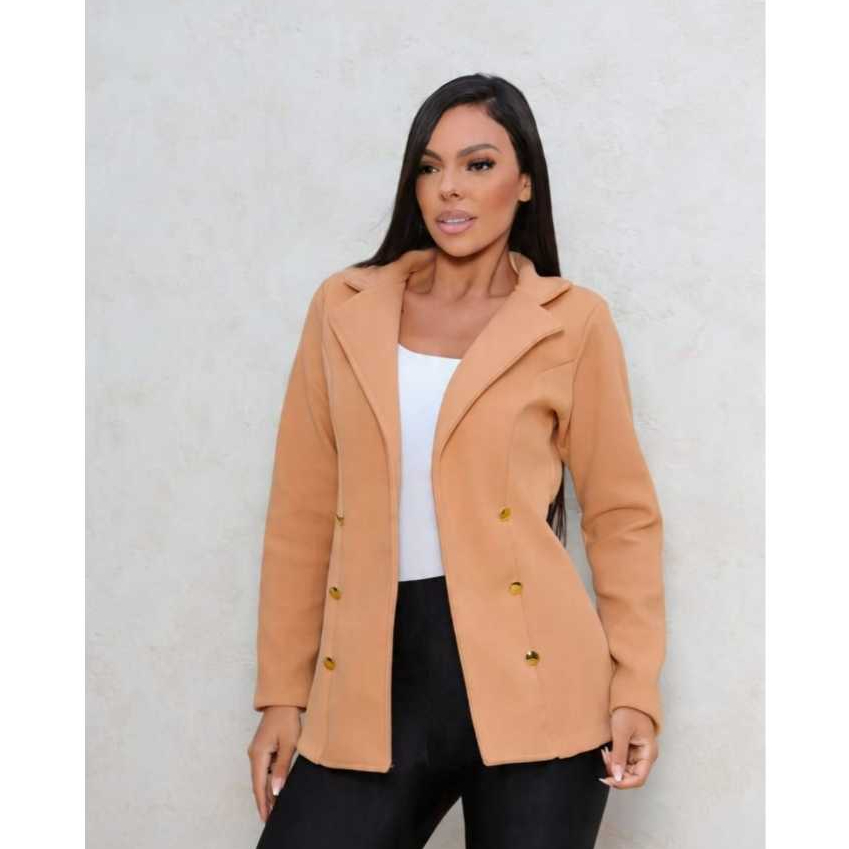 Blazer Feminino  tecido Lá Batida Casaco Social Com Botão Lindo Super Envio Premium