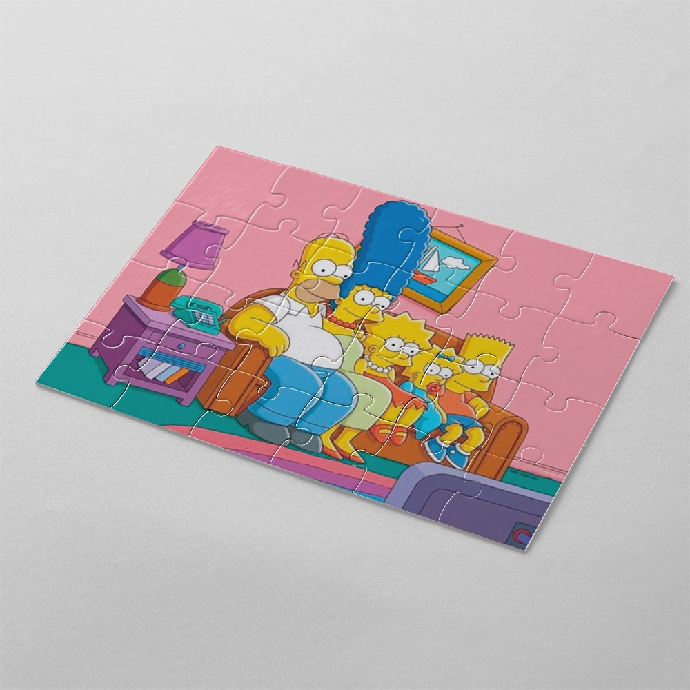 Quebra cabeça personalizado Os Simpsons, Homer, Bart, Liza, Margie | MDF | 24, 40 e 70peças